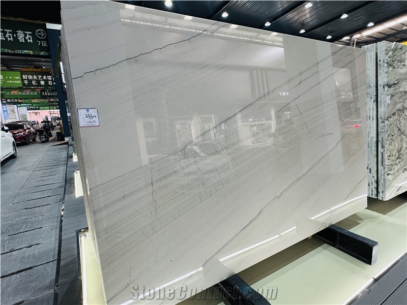 Spring Falls White Brazil Polished Quartzite Slabs