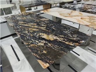 Natural Luxury Cosmic Black Gold Granite Countertop