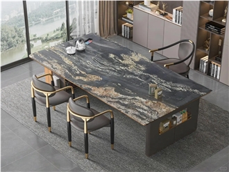 Natural Luxury Cosmic Black Gold Granite Countertop