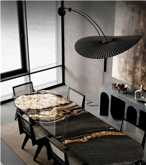 Natural Luxury Cosmic Black Gold Granite Countertop
