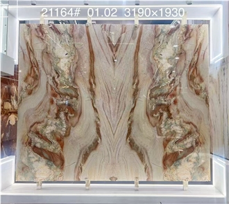 Brazil Rainbow Impression Quartzite Slabs Luxury Wall Tile