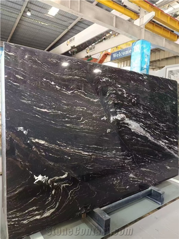 Cosmic Black Granite Slab For Cutting Floor Tiles