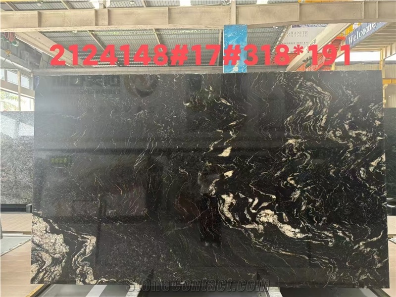 Cosmic Black Granite Slab For Cutting Floor Tiles
