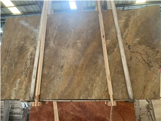 Cross Cut Natural Gold Travertine Slabs