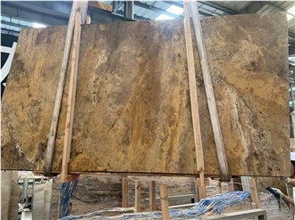 Cross Cut Natural Gold Travertine Slabs