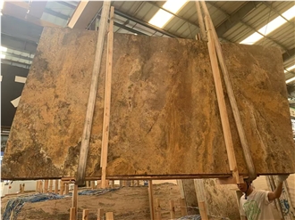 Cross Cut Natural Gold Travertine Slabs