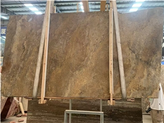 Cross Cut Natural Gold Travertine Slabs