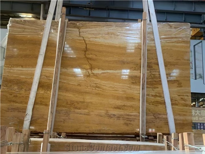 Gold Travertine Vein Cut Slabs