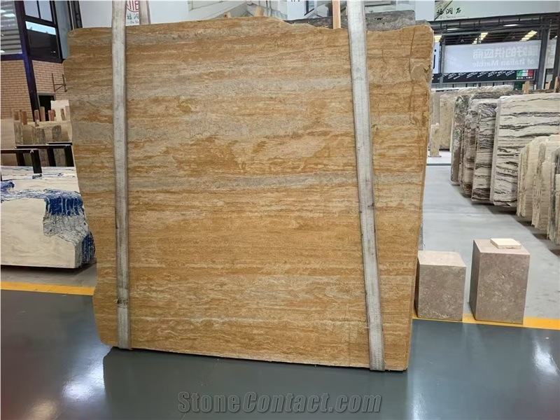 Gold Travertine Vein Cut Slabs