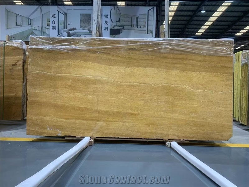 Gold Travertine Vein Cut Slabs