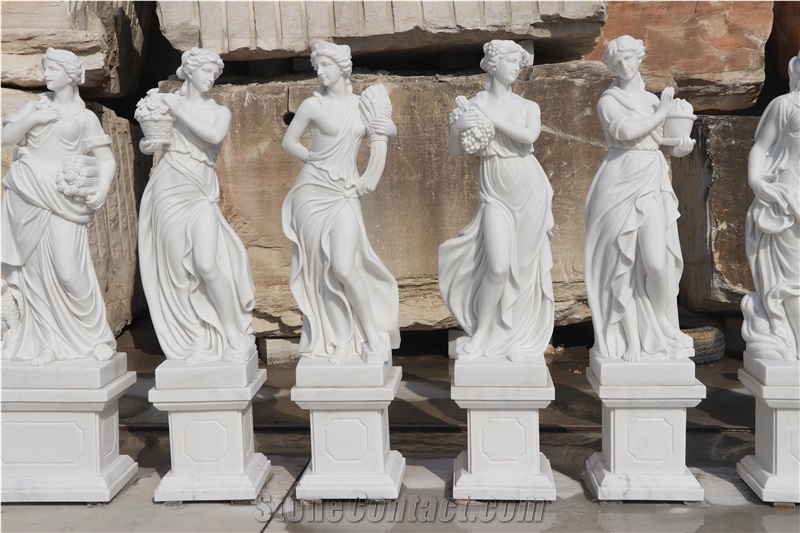 Greek Goddess Angel Religious White Marble Sculptures
