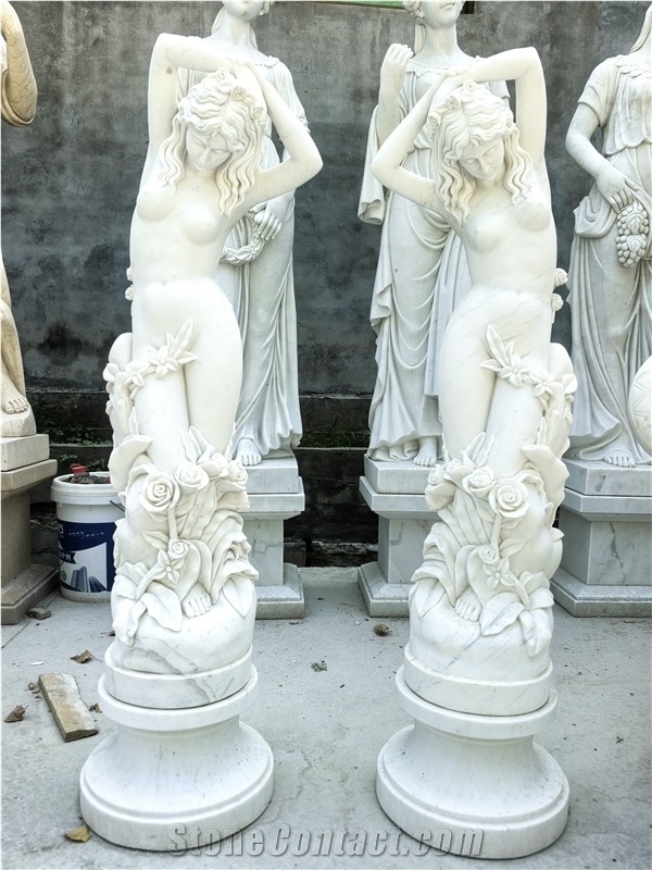 Greek Goddess Angel Religious White Marble Sculptures