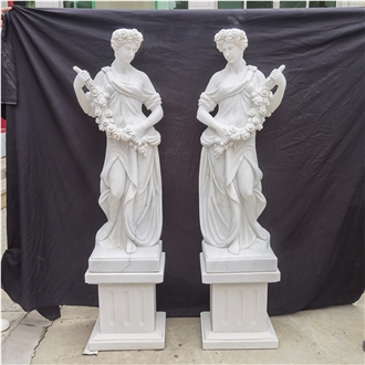 Greek Goddess Angel Religious White Marble Sculptures