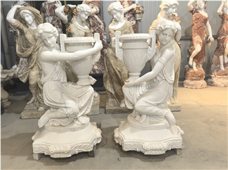 Greek Goddess Angel Religious White Marble Sculptures