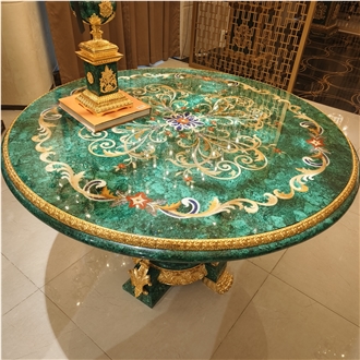 Green Malachite Stone Table High End Decorative