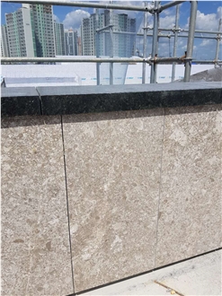 Israel Jerusalem Grey Limestone Slabs Customize Size Honed