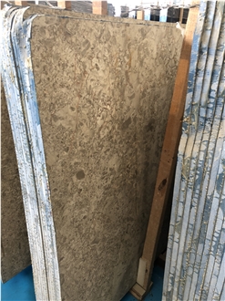 Israel Jerusalem Grey Limestone Slabs Customize Size Honed