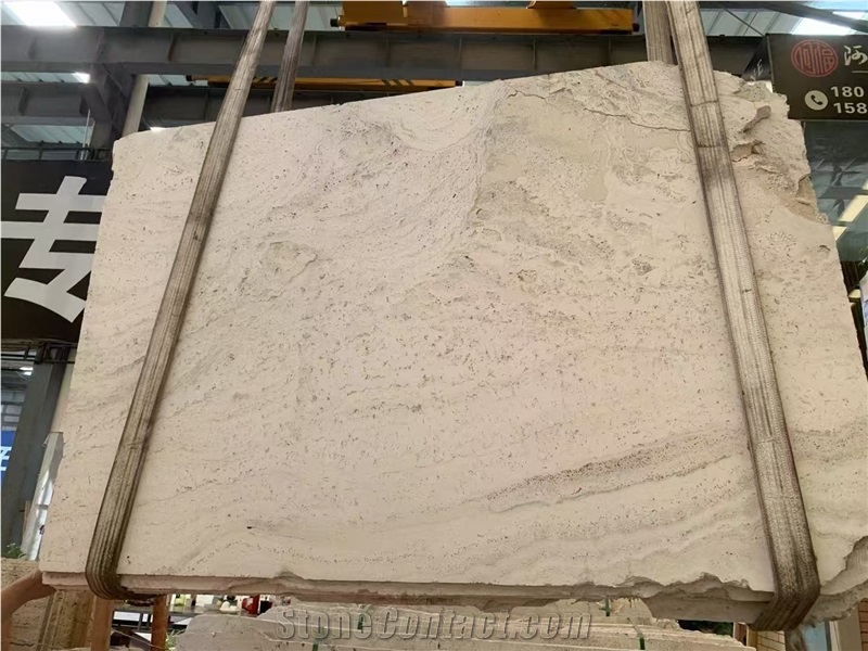 Italian Super White Travertino Alabastrino Slabs