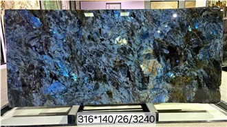 Madagascar Labradorite Blue Granite Slabs Decor Luxury Tile