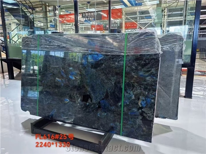 Madagascar Labradorite Blue Granite Slabs Decor Luxury Tile
