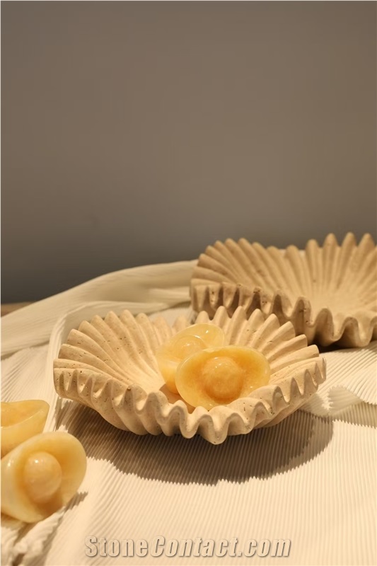 OEM Design Natural Marble Stone Fluted Bowl Key Bowls