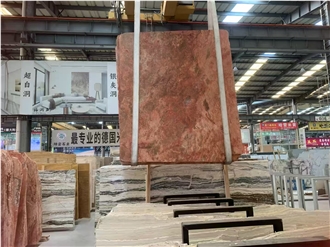 Red Travertine Cross Cut Slab And Tiles
