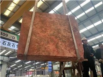 Red Travertine Cross Cut Slab And Tiles