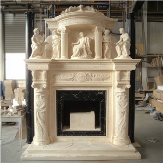 JSY Galala Marble Fireplace Mantel