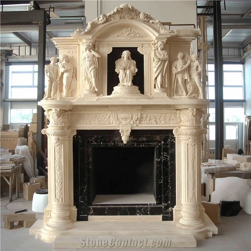 JSY Galala Marble Fireplace Mantel