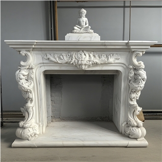 JSY Greek Wood Marble Fireplace Frame