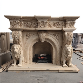 JSY Jura Beige Limestone Fireplace