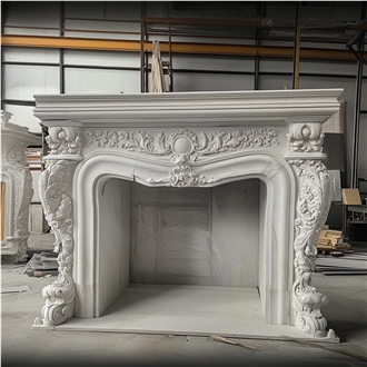 JSY Venato Carrara Marble Fireplace Frame