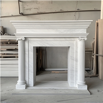 JSY Volakas Marble Fireplace Mantel
