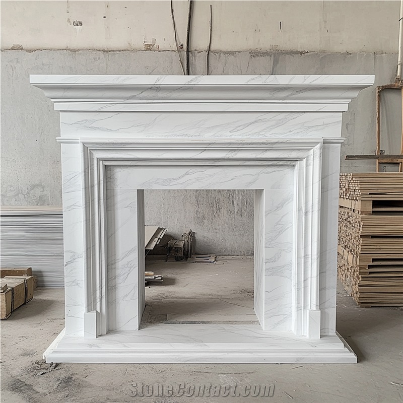 JSY Volakas Marble Fireplace Mantel