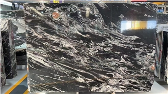 Black Cosmic Granite  Slabs Polish For Interior Using
