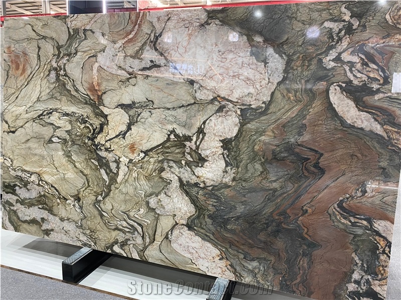 Brazil Luxury Stone Crystal Impression Quartzite Slabs