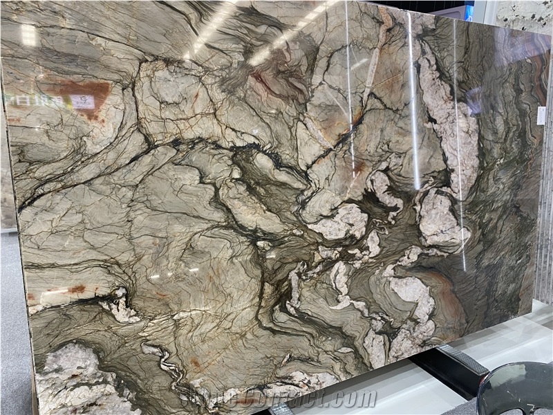 Brazil Luxury Stone Crystal Impression Quartzite Slabs