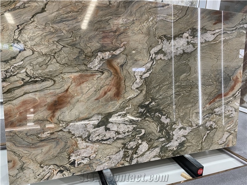 Brazil Luxury Stone Crystal Impression Quartzite Slabs