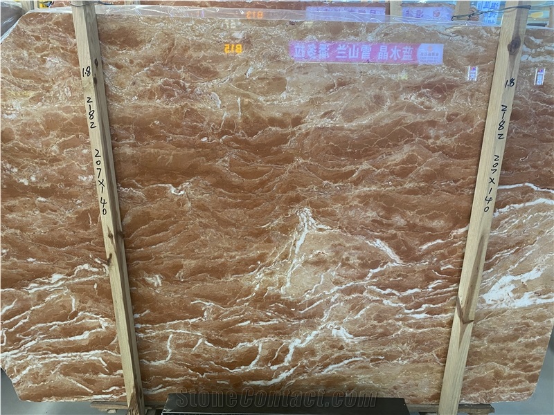 Orange Peel Red  Marble Slabs For Decoration