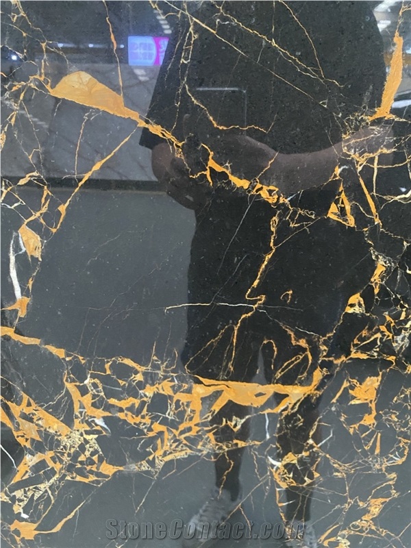 Spider Black Golden Marble Slabs