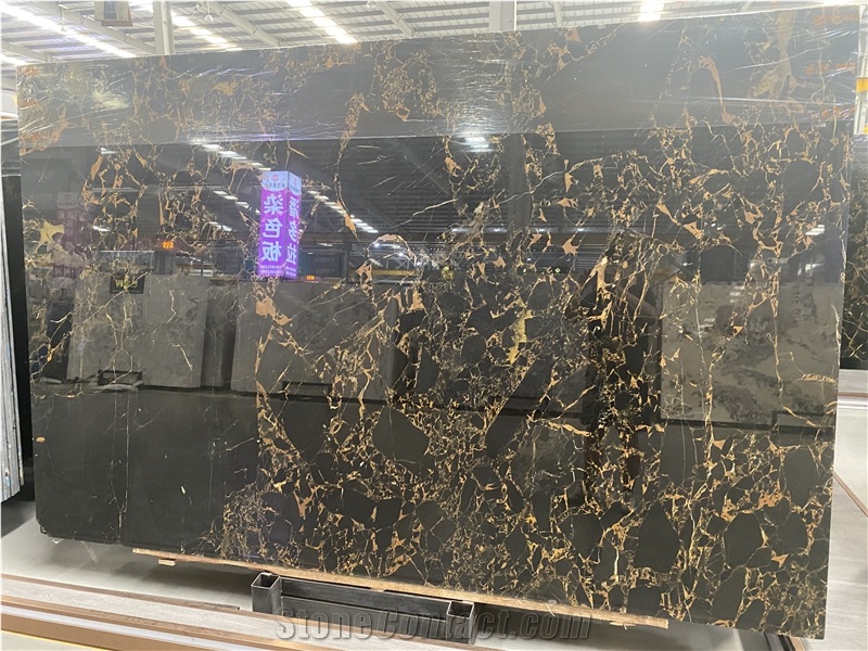 Spider Black Golden Marble Slabs