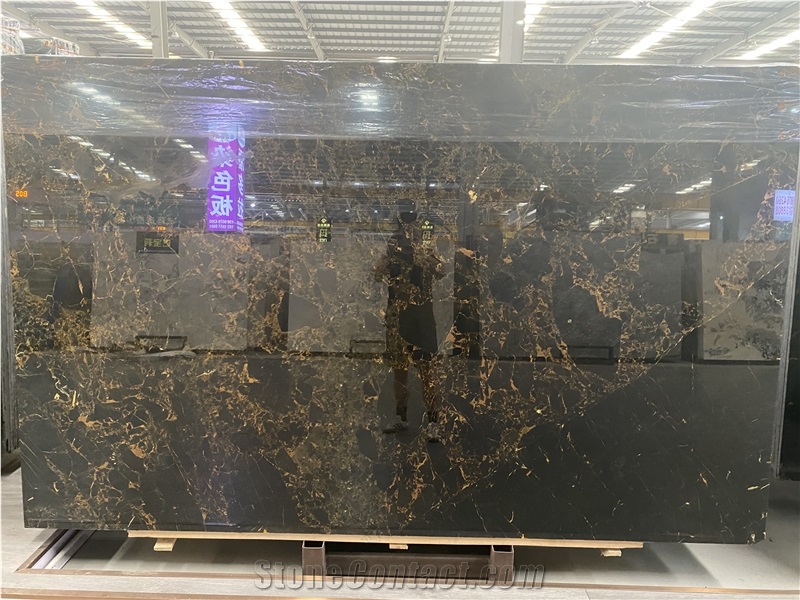 Spider Black Golden Marble Slabs
