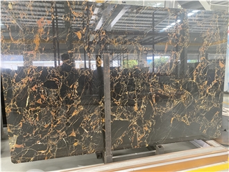 Spider Black Golden Marble Slabs