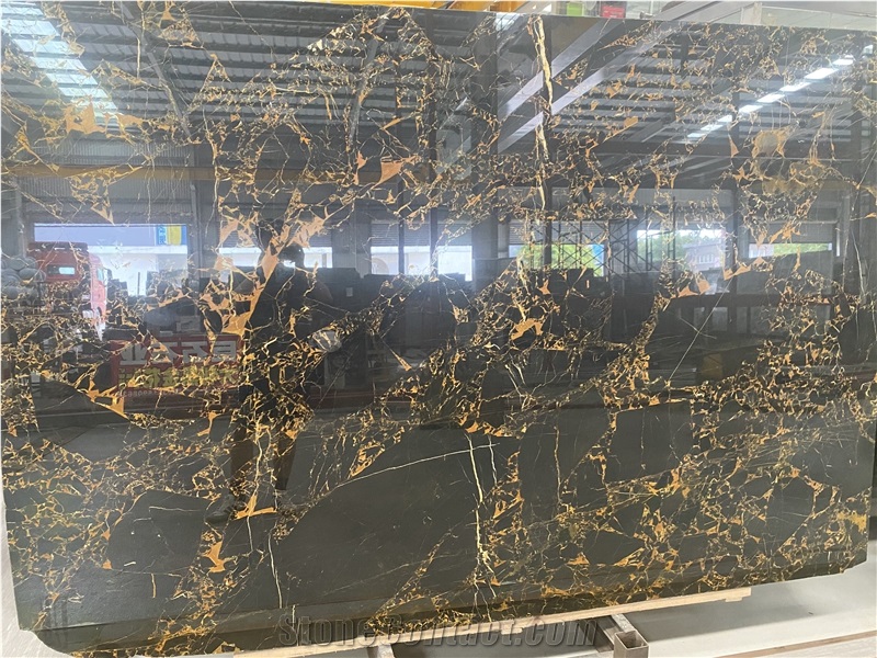 Spider Black Golden Marble Slabs