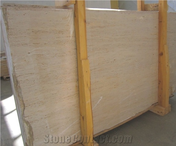 Ivory Light Travertine Vein Cut Slabs