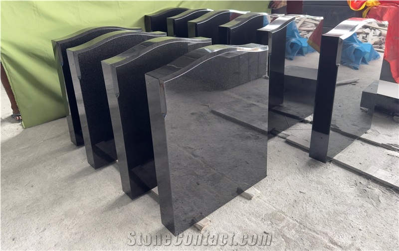 Polished Black Granite Headstones, Gravestones