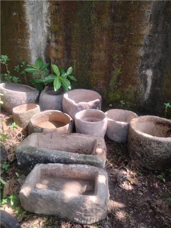 Limestone  Flower Pots Garden Decor