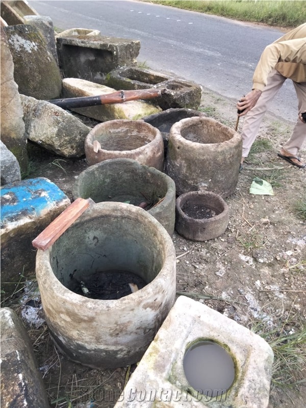 Limestone  Flower Pots Garden Decor