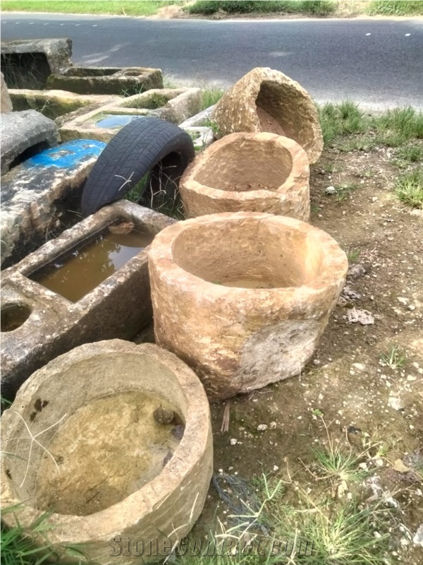 Limestone Through Planters