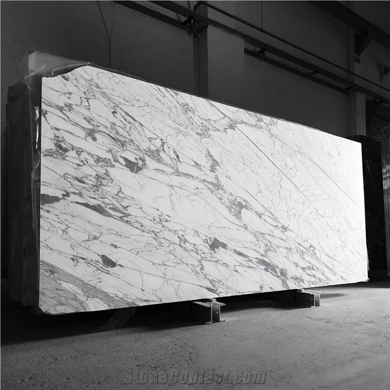 White Natural Stone Statuario Marble Slabs